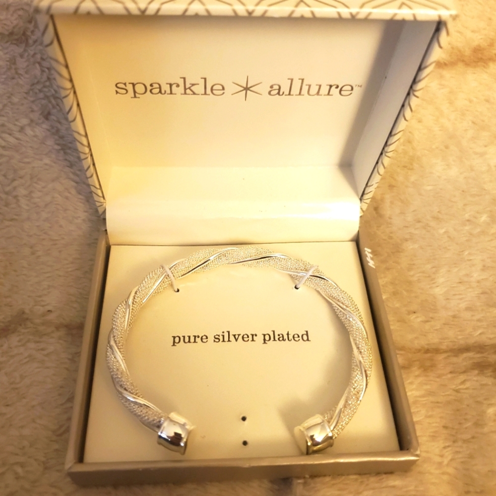 Pure Silver Plated Cuff Bracelet